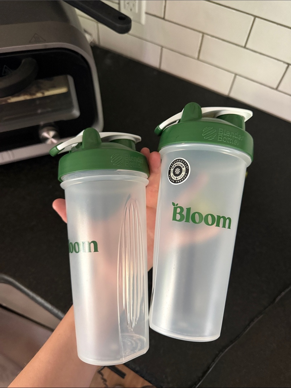bloom Green-Top Translucent Protein Shaker Bottle (Pair)